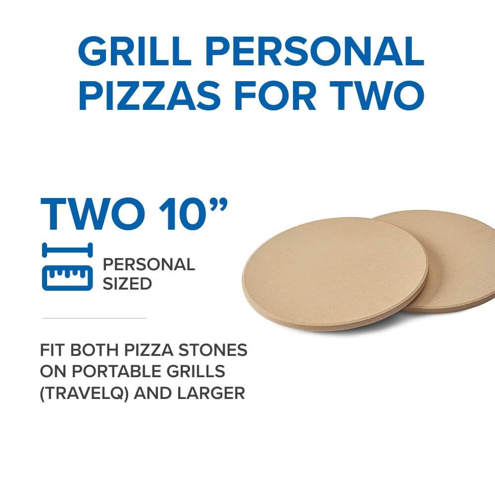 Napoleon Personal Sized Pizza Baking Stone Set - BBQ Grill Accessories, Two 10-inch Personal Pizza Baking Stones, Stone Oven Pizza, Pizzaria Results, Easy to Use, Use in BBQ Grill or Oven