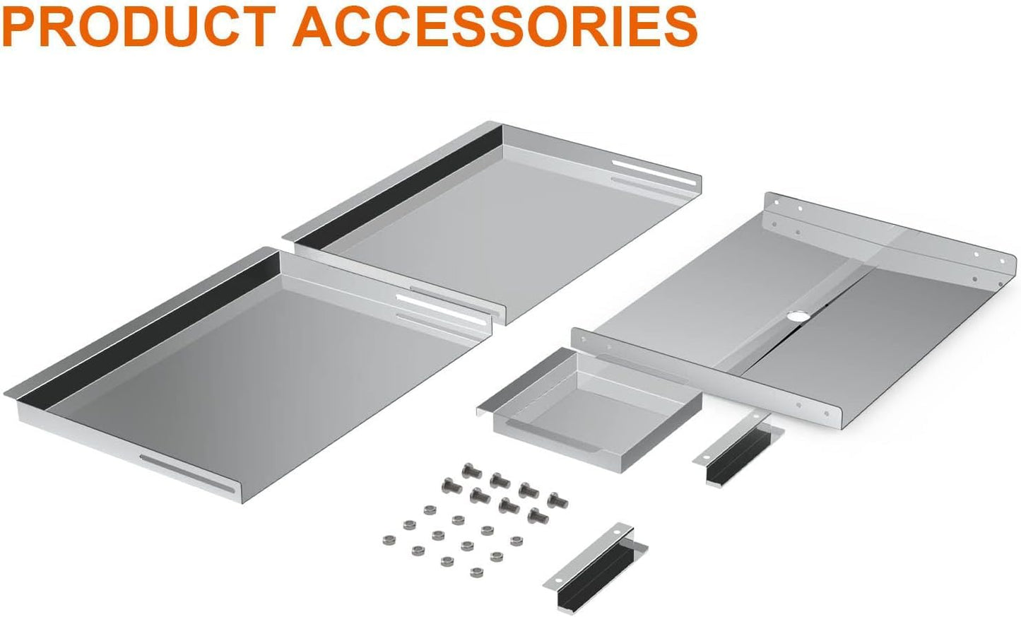 BBQ Future Grill Grease Tray with Catch Pan, Universal Stainless Steel Grease Tray Replacement Parts for for Backyard, Dyna-Glo, NexGrill, Expert, Kenmore and Most 3/4/5 Burner Gas Grills(24"-30")