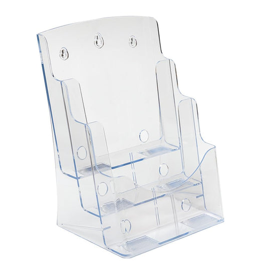 1PCS 3 Tier 8.5 X 11 Inches Clear Acrylic Holder Pamphlet Mount Flyer Display Stand Wall Mount/Countertop for Literature Organizer Documents Brochure Stand Sign Pamphlets Booklets and Menu