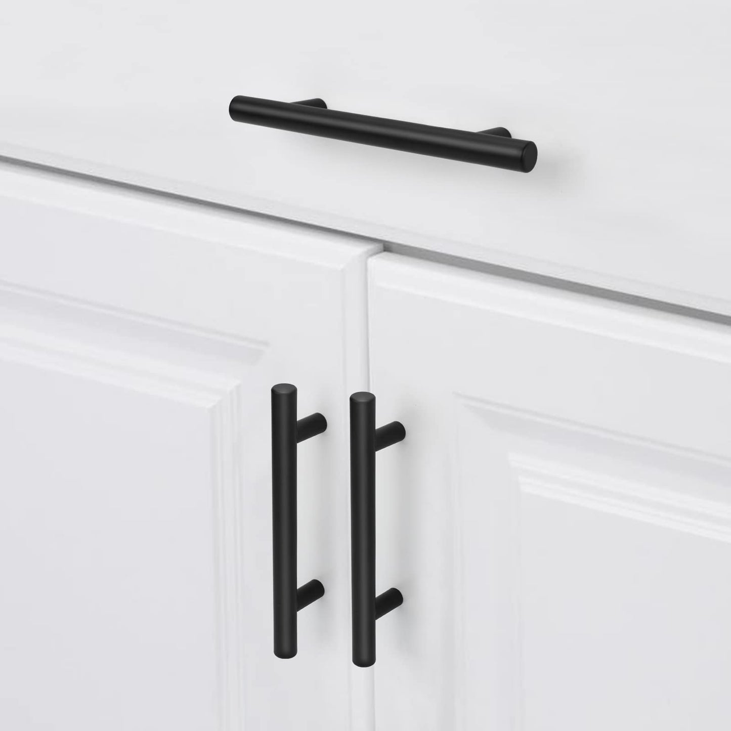 30Packs 3-3/4 inch 96mm Black Kitchen Cabinet Handles Cabinet Door Handle Pull Kitchen Cupboard Handle Black Drawer Pulls