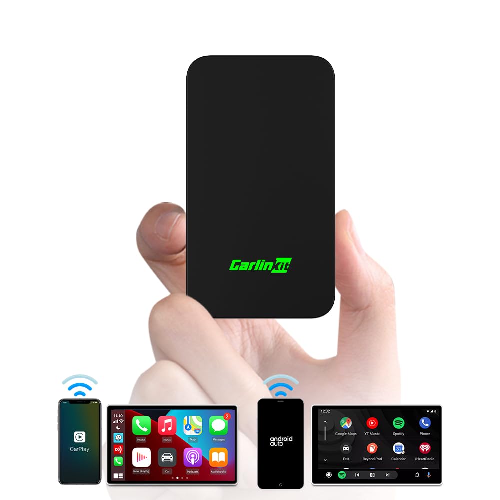CarlinKit 5.0 Wireless CarPlay Adapter for iPhone - Wired to Wireless CarPlay/Android Auto - Dual-Band WiFi, Low Latency, Online Update, Plug Play for OEM Wired C arPlay/Android Auto Cars.(2air)