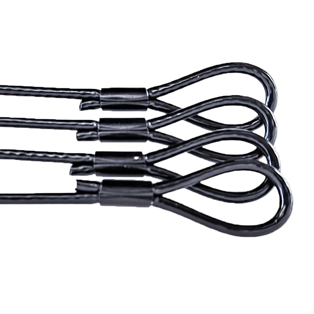 Sarknoah. 0.16 Inch(4mm),Black Stage Lighting Safety Cable With Carabiner Lock,133 lb Load,Longth 31.5'' Safety Cables For stage lights,Pack of 10.
