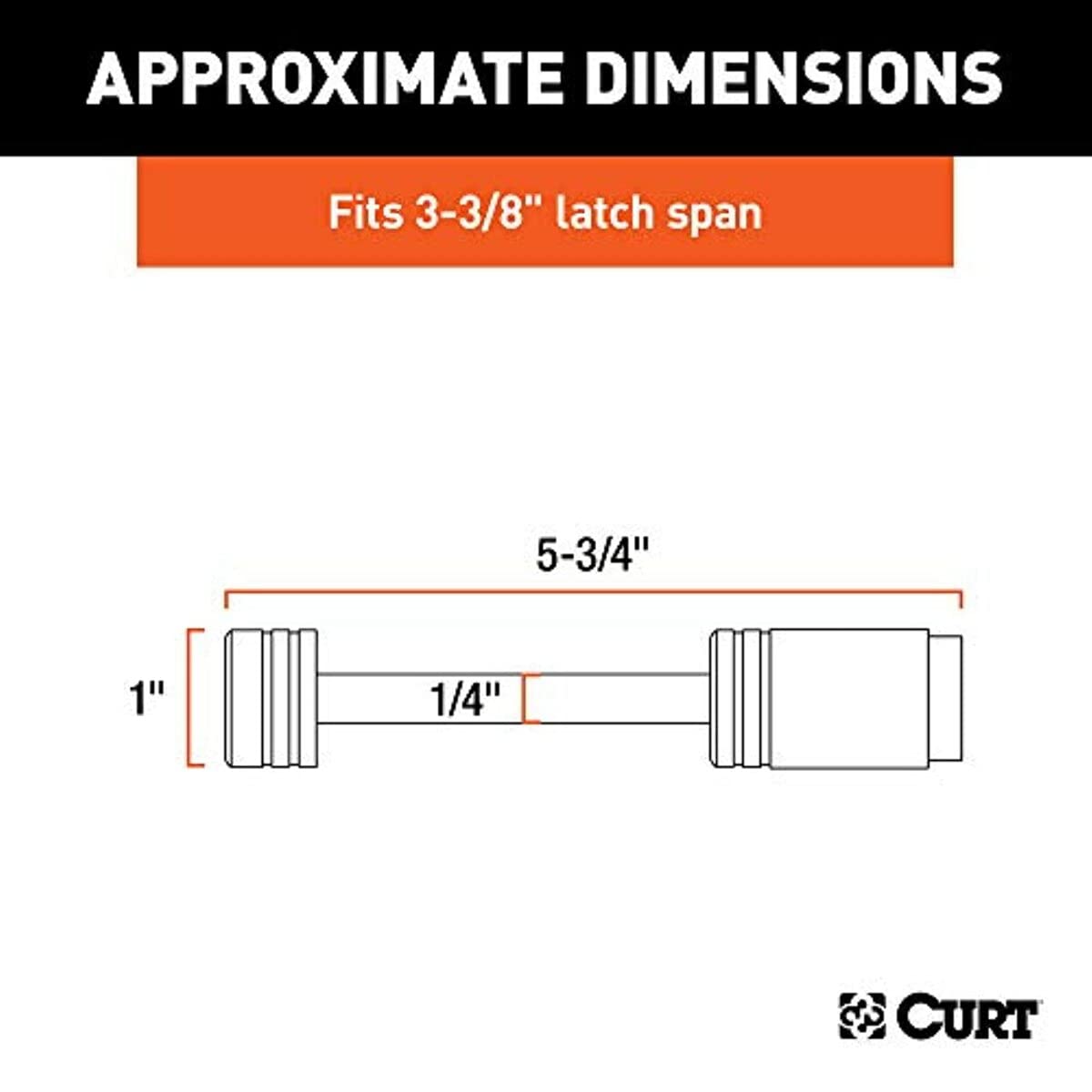 CURT 23523 Chrome Trailer Tongue Coupler Lock, 1/4-Inch Pin Diameter, Up to 3-3/8-Inch Span