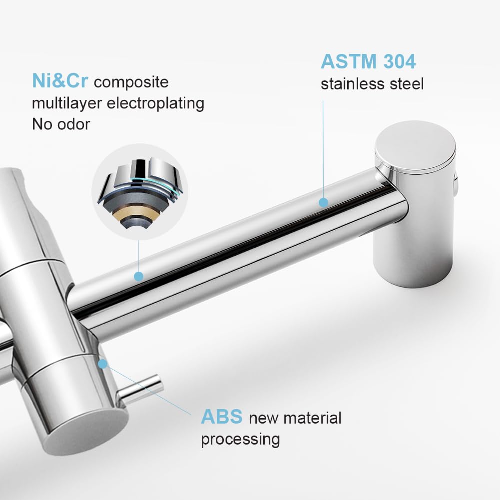 OFFO Shower Slide Bar 620mm(24 in) Adjustable Installation Distance 18-24 in with 360° Adjustable Handheld Shower Head Holder for Bathroom, Screw Wall Mounted, Chrome