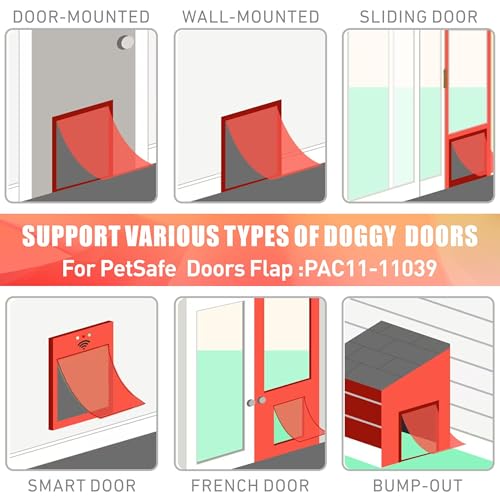 Cooute 2 Pack Dog Door Replacement Flap with Magnetic Closure, Compatible with PetSafe Freedom Dog and Cat Door PAC11-11039 Large 10 1/4" w x 17" h Pet Door Flap with Screws