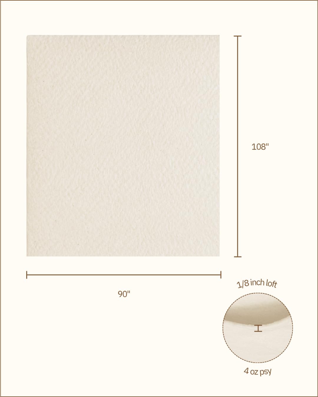 Warm Company Batting 90-Inch by 108-Inch Warm and Natural Cotton Batting, Queen