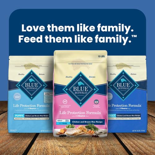 Blue Buffalo Life Protection Formula Small Breed Dog Food – Natural Dry Dog Food for Adult Dogs – Chicken and Brown Rice 6.8kg Bag - 15lb, kibble