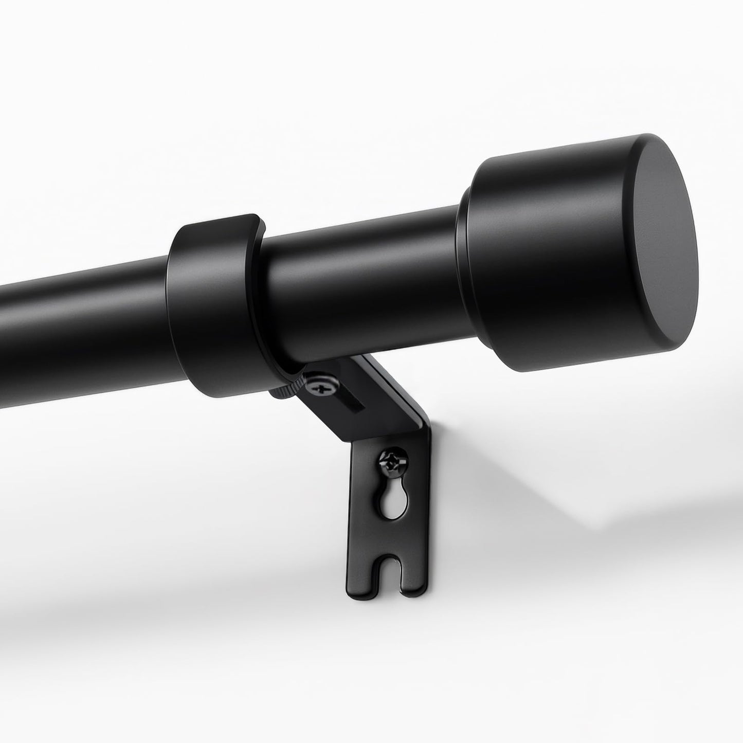 Joydeco Black Curtain Rods for Windows 32 to 120 Inch, 1 Inch Heavy Duty Adjustable Drapery Rod with Brackets for Outdoor Patio, Living Room, Bedroom, Kitchen