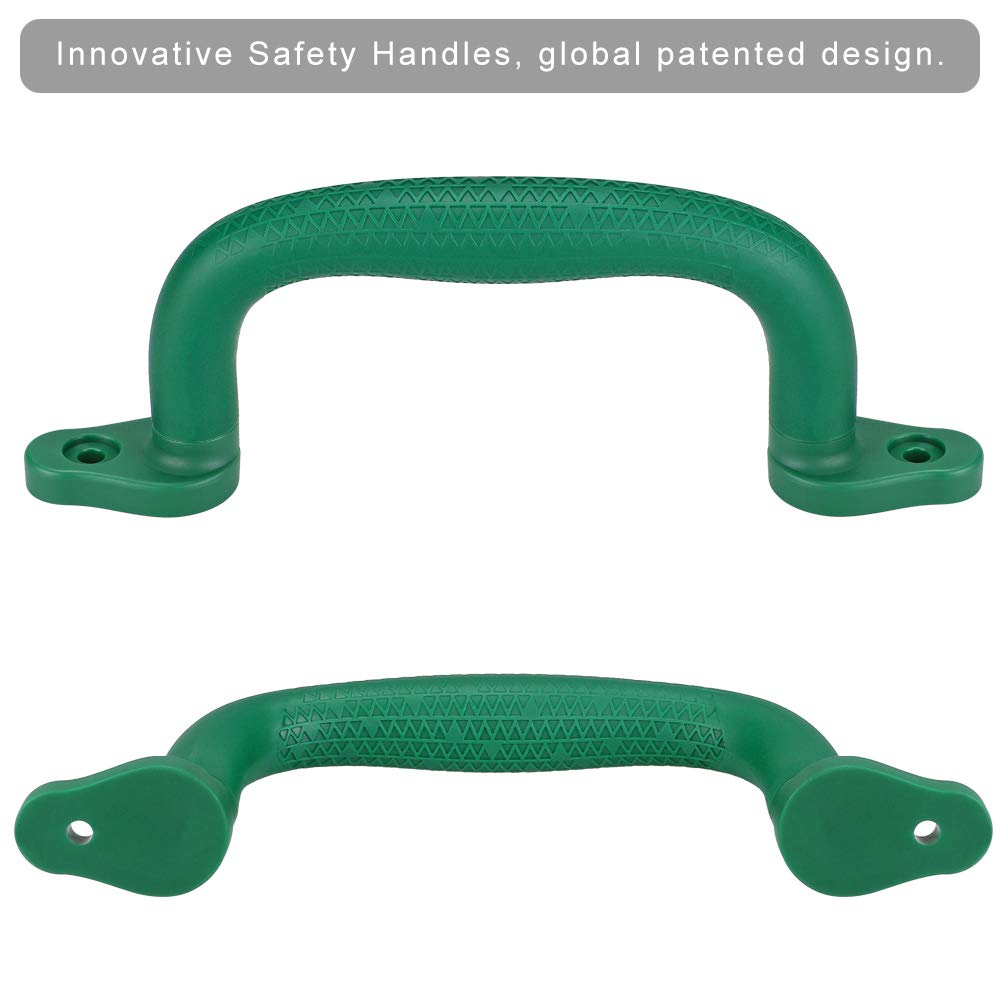 Dolibest 4 x Climbing Handles, 18 cm Child Safety Hand Grips for Climbing Walls/Play House/Playground/Bunk Bed, Indoor/Outdoor Green
