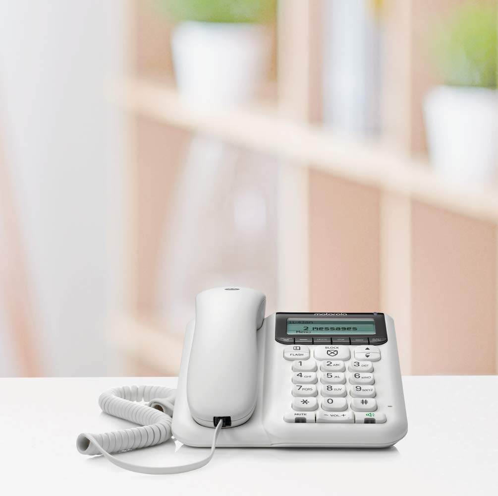 Motorola CT610 Corded Telephone with Answering Machine and Advanced Call Blocking