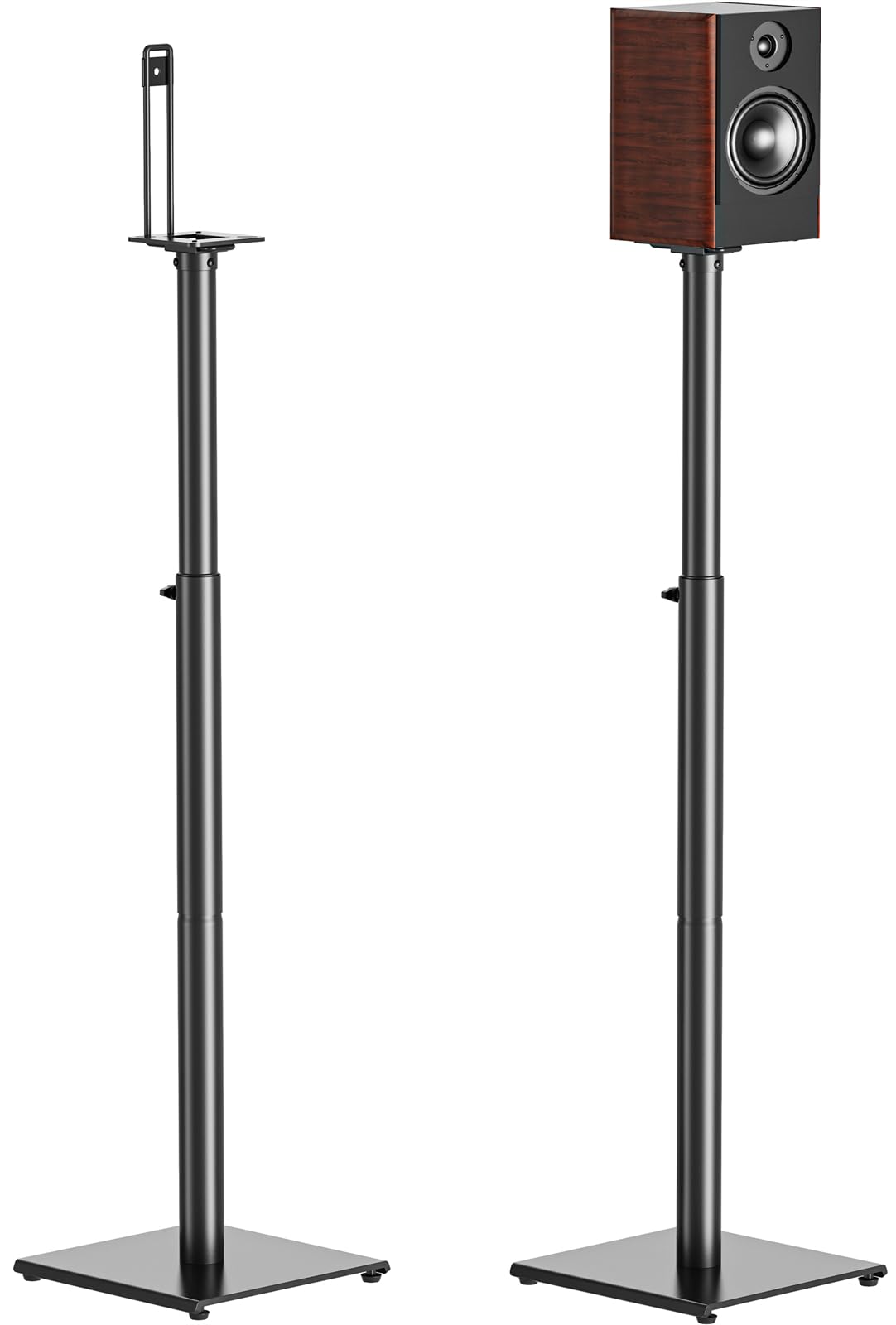 USX MOUNT Universal Speaker Stands Height Adjustable - Extends 33" to 42", Holds Satellite and Small Bookshelf Speaker up to 11 Lbs, Set of 2, Heavy Duty Base, Built-in Cable Management, XAS516
