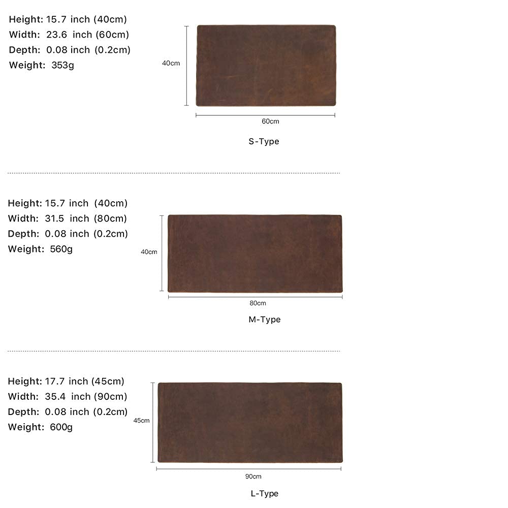 Contact's Genuine Leather Desk Pad Protector,Mouse Pad Laptop Waterproof Mat,Non-Slip Leather Desk Blotter Office Desk Mat Writing Pad