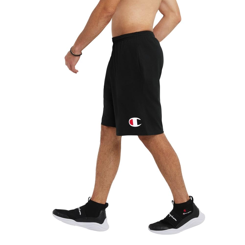 Champion Men's Graphic Powerblend Fleece Shorts, Black, X Large