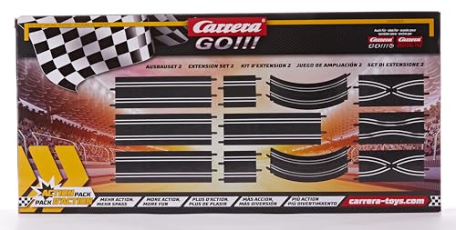 Carrera 61601 GO!!! Track Extension Set 2 Add On Parts Includes Straights, Curves, Lane Change and Narrow Sections