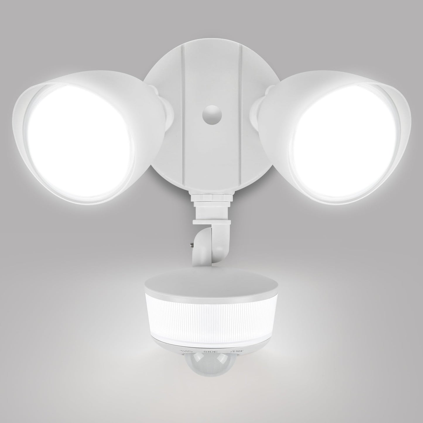 LUTEC 34W 3000 Lumen Motion Sensor Outdoor Lights, 5000K Daylight, IP65 Waterproof Flood Lights Outdoor with Night Light, Dusk to Dawn Motion Detector Security Lights for Outside Garage, Yard-White