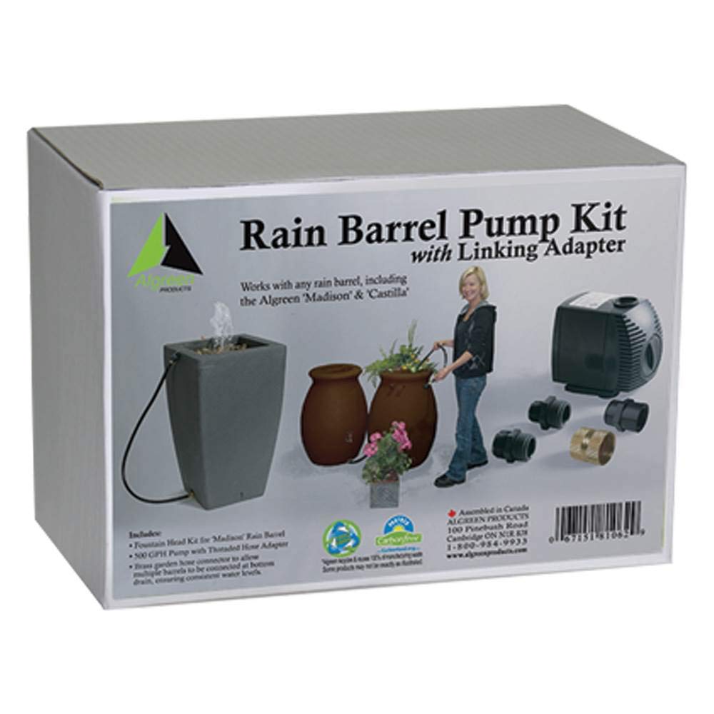 Algreen Products 81062 500GPH Rain Barrel Pump Kit, White