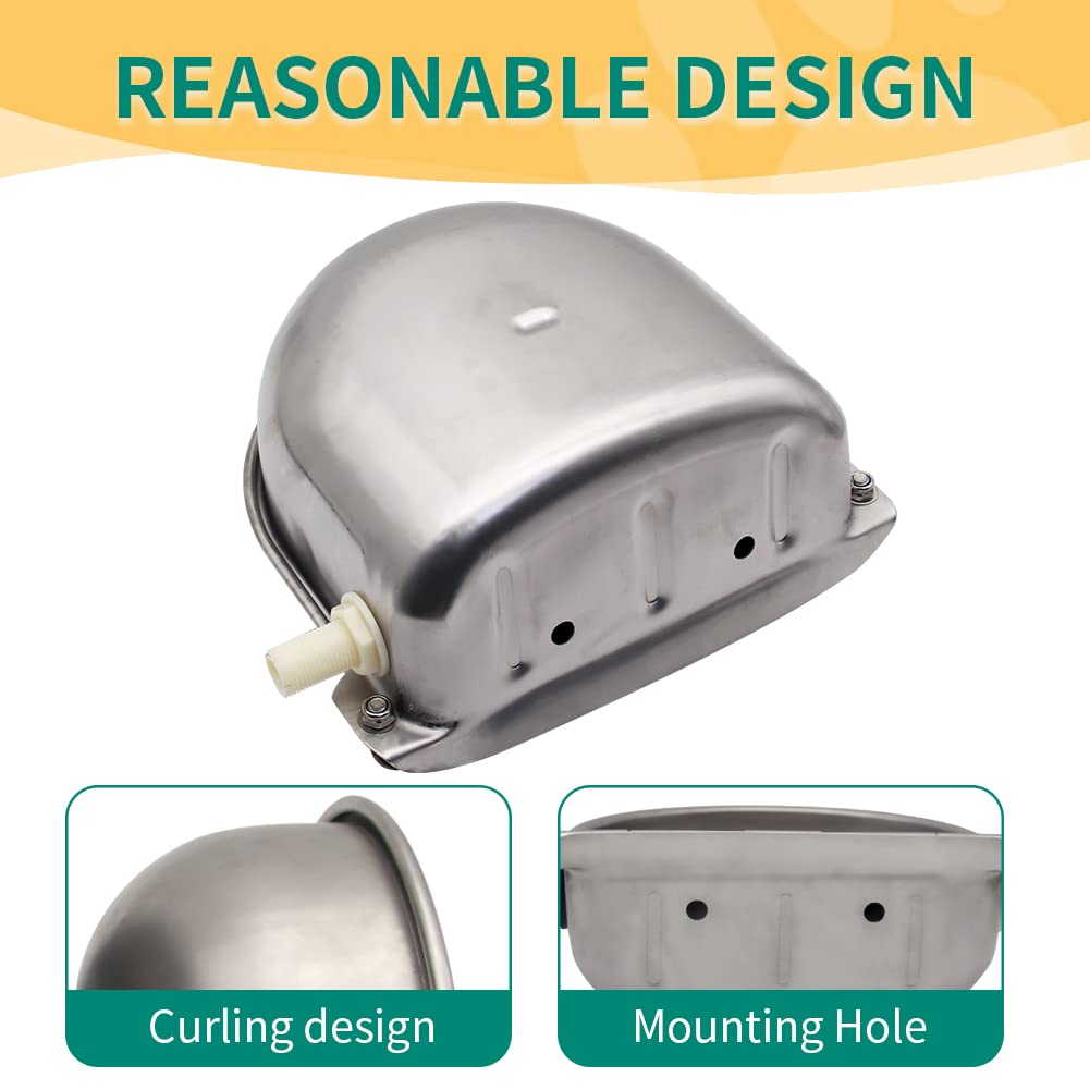 Lucky Farm Automatic Cattle Waterer Horse Sheep Goat Pig Dog Water Trough 4 in1 Livestock Watering Equipment (Water Bowl& Pipe &Adaptor &Mounting Screws)