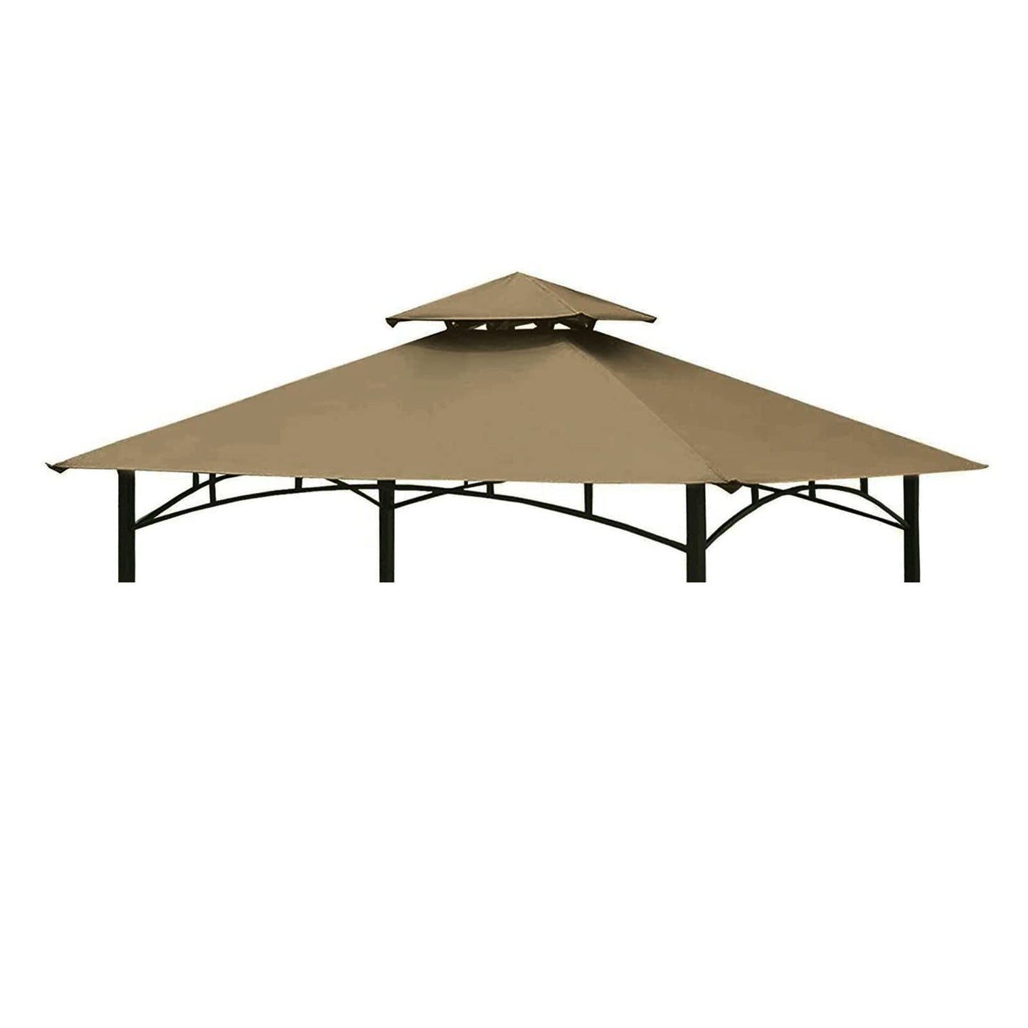 Tanxianzhe Grill Gazebo Replacement Canopy Top Cover 5×8 Double Tiered BBQ Roof ONLY FIT for Gazebo Model L-GG001PST-F (Khaki)
