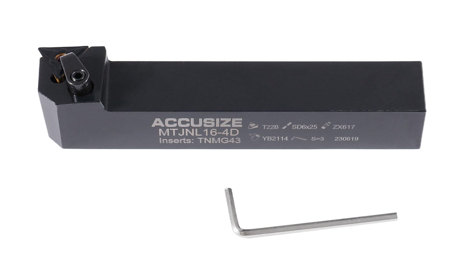 Accusize Industrial Tools 1'' by 6'' Overall Length Mtjnr 16-4d Lathe Tool Holder with Tnmg432 Insert, Left Hand, 2312-6012