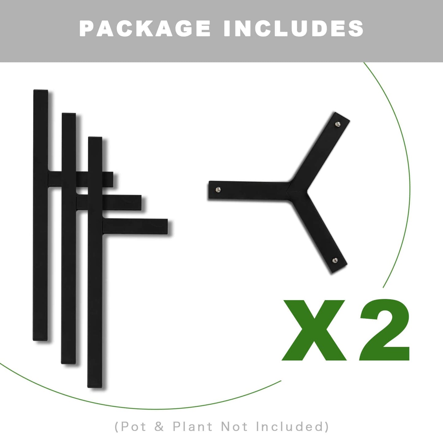 IZIDDO 2 Pack Adjustable Plant Stand, Metal Planter Stands Indoor Outdoor, Mid Century Modern Plant Holder, Fit 8 10 12 inch Pots, Black (Pot & Plant Not Included)