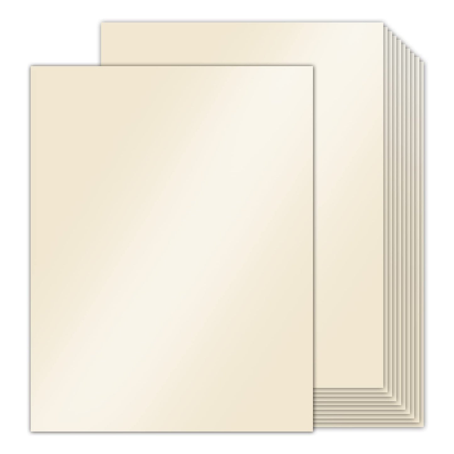 100 Sheets Cream Shimmer Cardstock 8.5 x 11 Metallic Paper, Goefun 80lb Card Stock Printer Paper for Invitations, Certificates, Crafts, Card Making