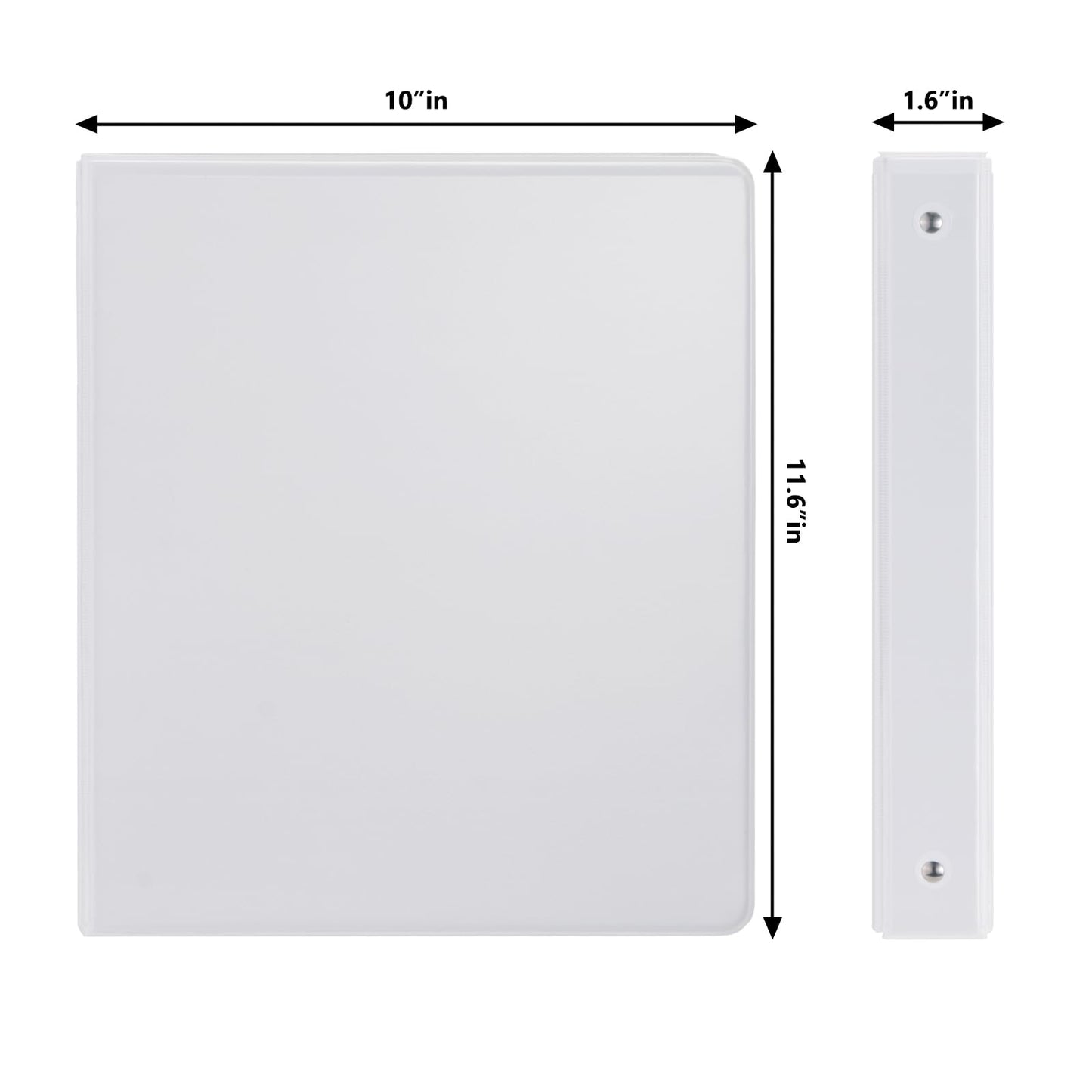 Comix Sturdy 3 Ring Binder 1 inch with Clear View Cover, 1" Round Ring View Binder, PVC-Free, 2.4mm-Thick, 200 Sheets Capacity of US Letter Size Paper, Office ＆ School Supplies, Pack of 12 (White)