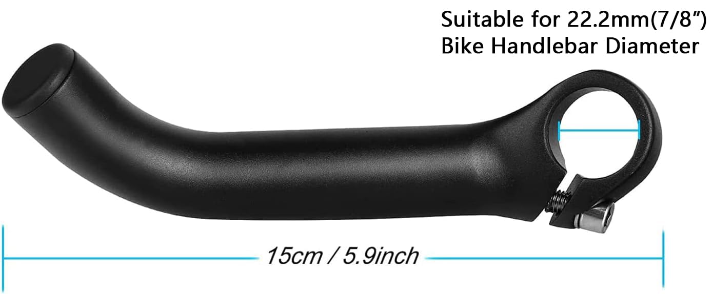 FIFTY-FIFTY Bike Bar Ends, Mountain Bike Handlebar Ends, Aluminium Alloy MTB Bicycle Bar Extender (Black)