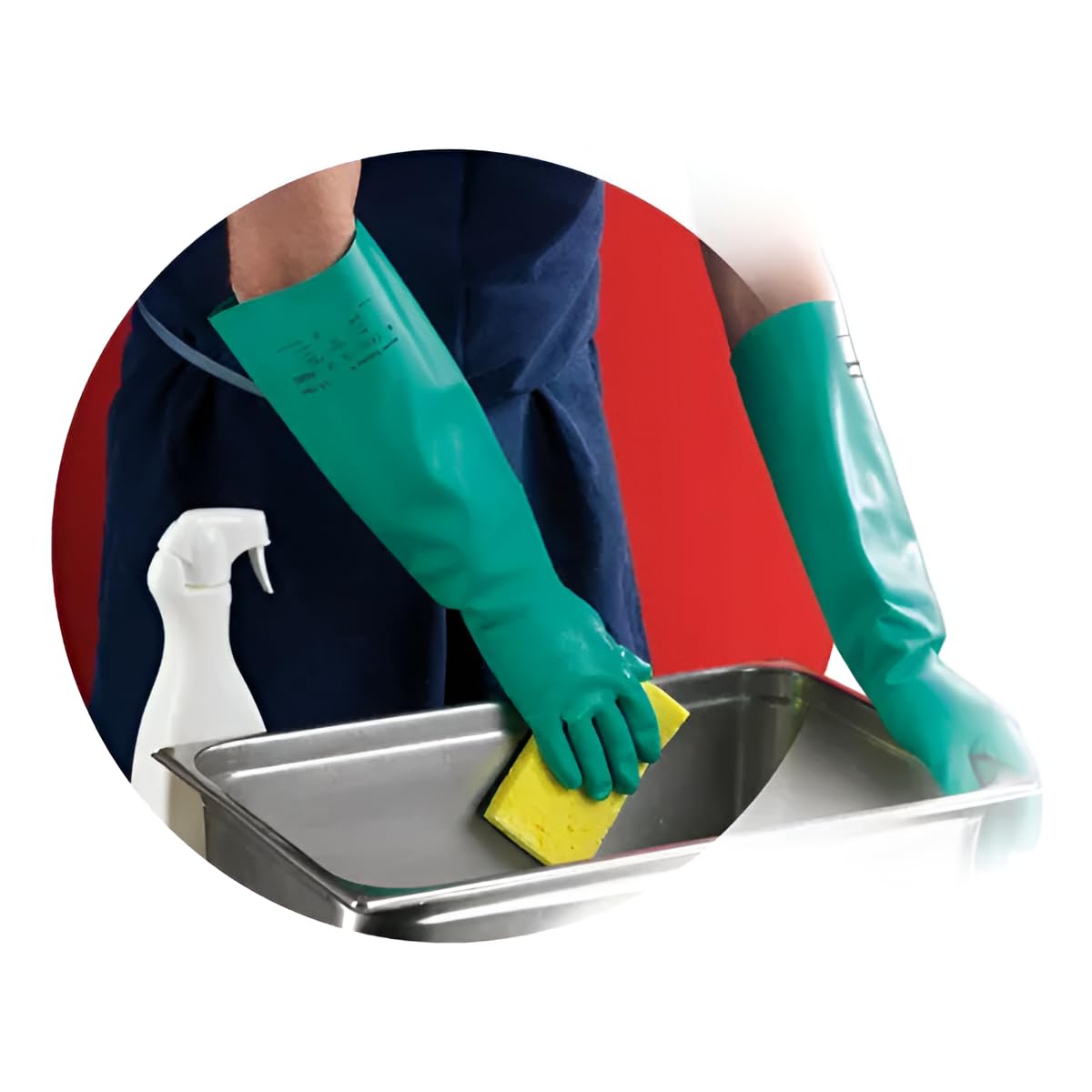 Ansell Sol-Vex 37-185-8 Nitrile Glove, Chemical Resistant, Straight Cuff, 18" Length, 22 mils Thick, Size 8/Medium (Pack of 12)