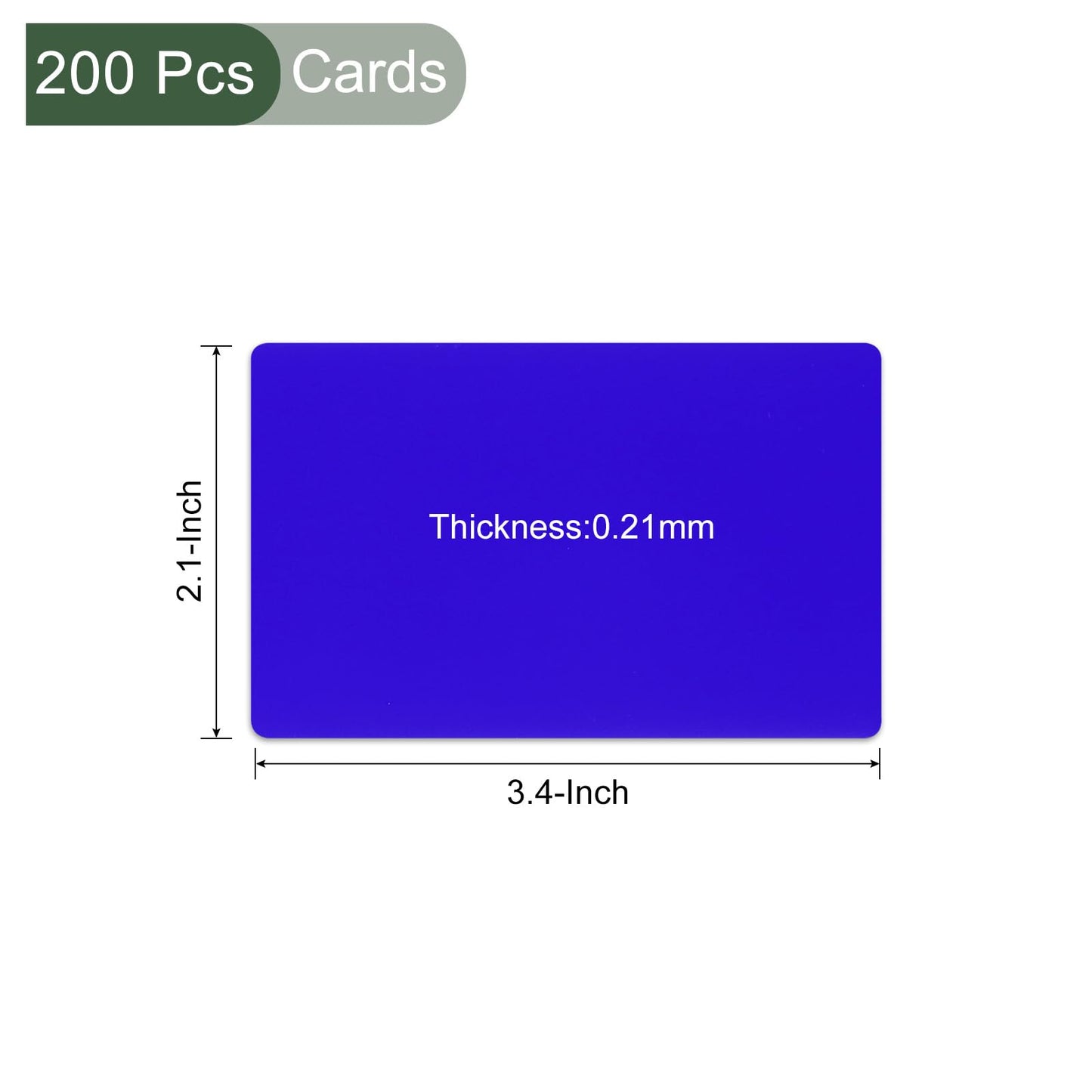 YOKIVE 200 Pcs Metal Business Card with Smooth Surface, Laser Engraving Aluminum, Great for Office, Hotel, Workshop (Dark Blue, 86 x 54 x 0.21mm)