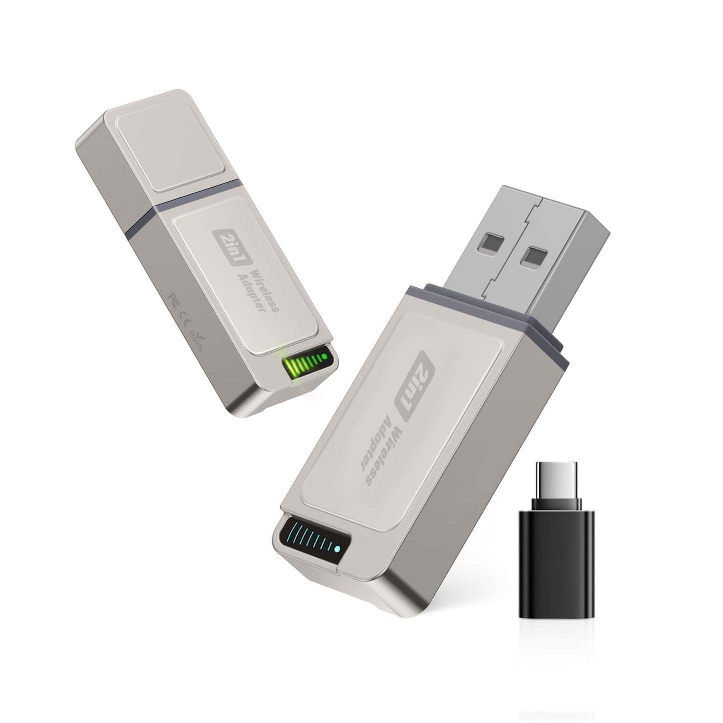 Spedal Wireless CarPlay & Android Auto Adapter – Compact USB-A/C Plug & Play Dongle, Converts Wired to Wireless, Retains OEM Controls, Fast Auto-Connect for iOS 10+/Android 11+ Cars 2016+ (Silver)