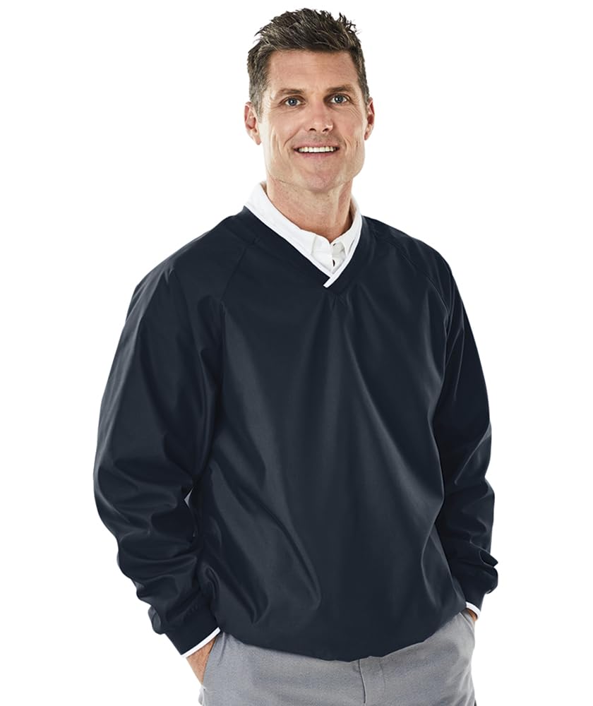 Charles River Apparel Men's Big Legend Windshirt, Navy/White, Medium