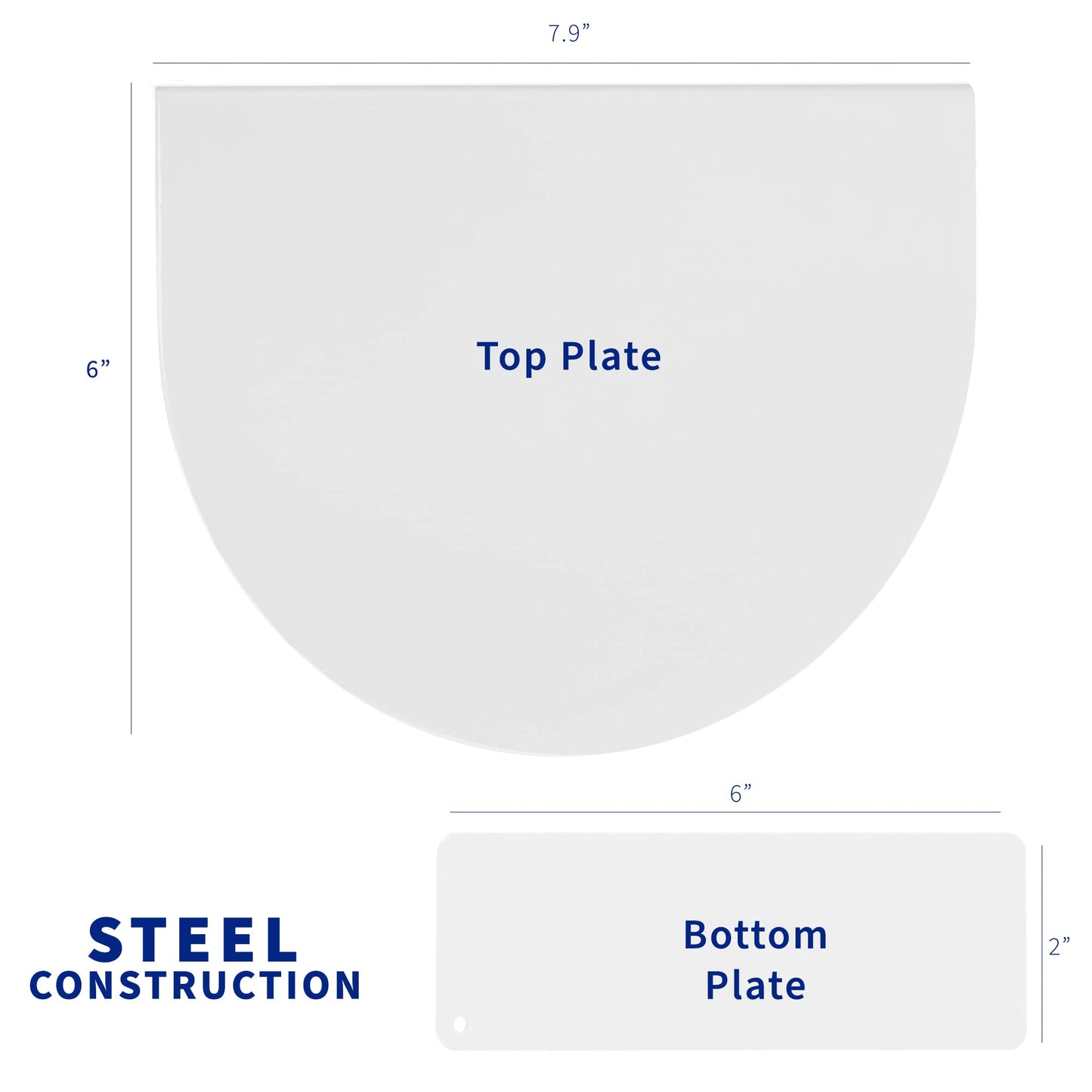 VIVO Steel Reinforcement Bracket Mount Plate for Thin, Glass, and Other Fragile Table Tops, Clamp Compatible with Most Monitor Stand C-Clamp Installations, White, STAND-AC01RW