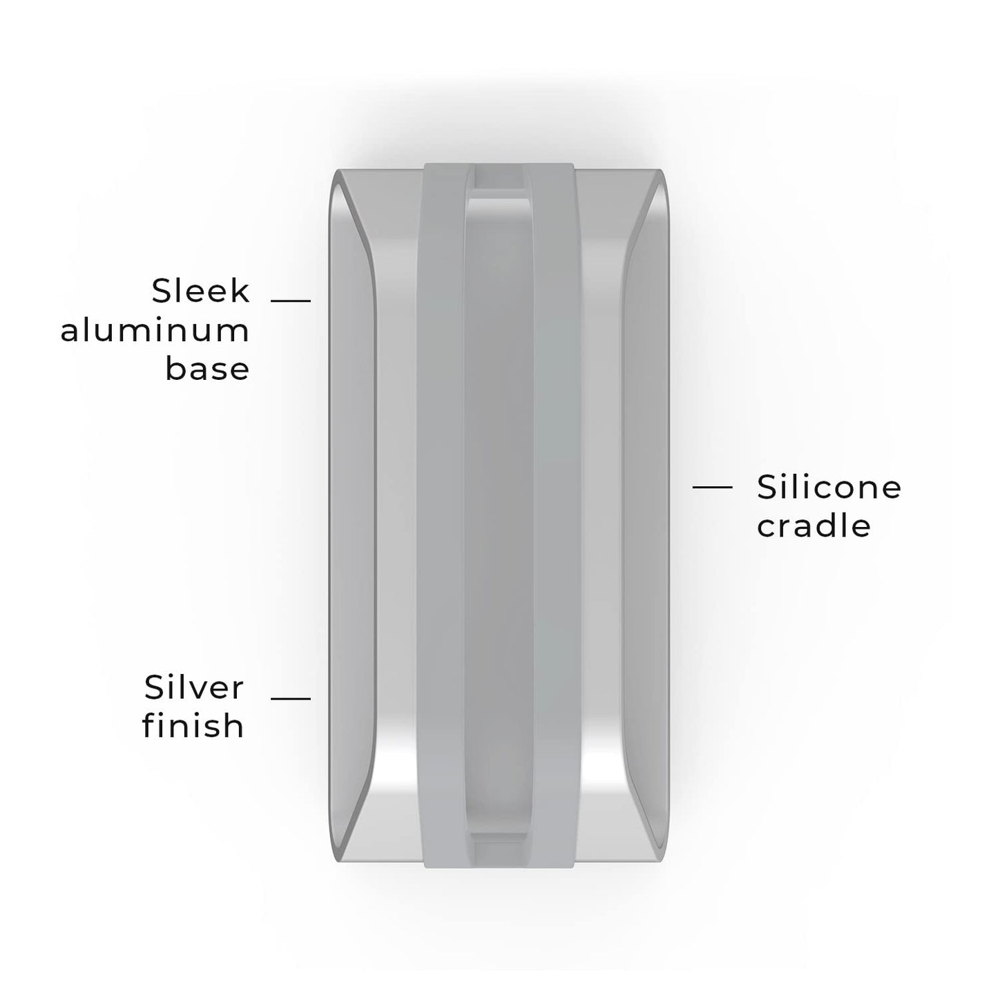 HumanCentric Vertical Laptop Stand Compatible with MacBook Pro and MacBook Air, Holder for Personal Computer Desk Stand, Aluminium, Exchangeable Inserts to Fit Different Device Models, Silver