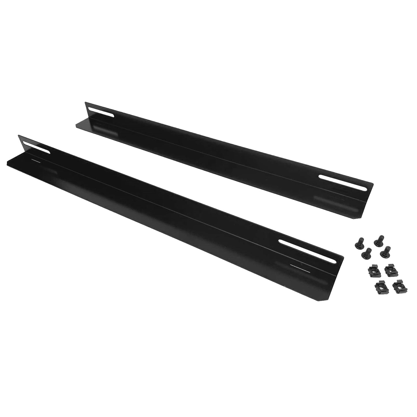 Server Rack Cabinets Tray Mount Supporting Rails L-Shape 1 Pair 2 Roots Deep 22Inch Long Suitable for 800MM Depth Rack Cabinet Cold Rolled Steel Material (800MM, 22INCH)