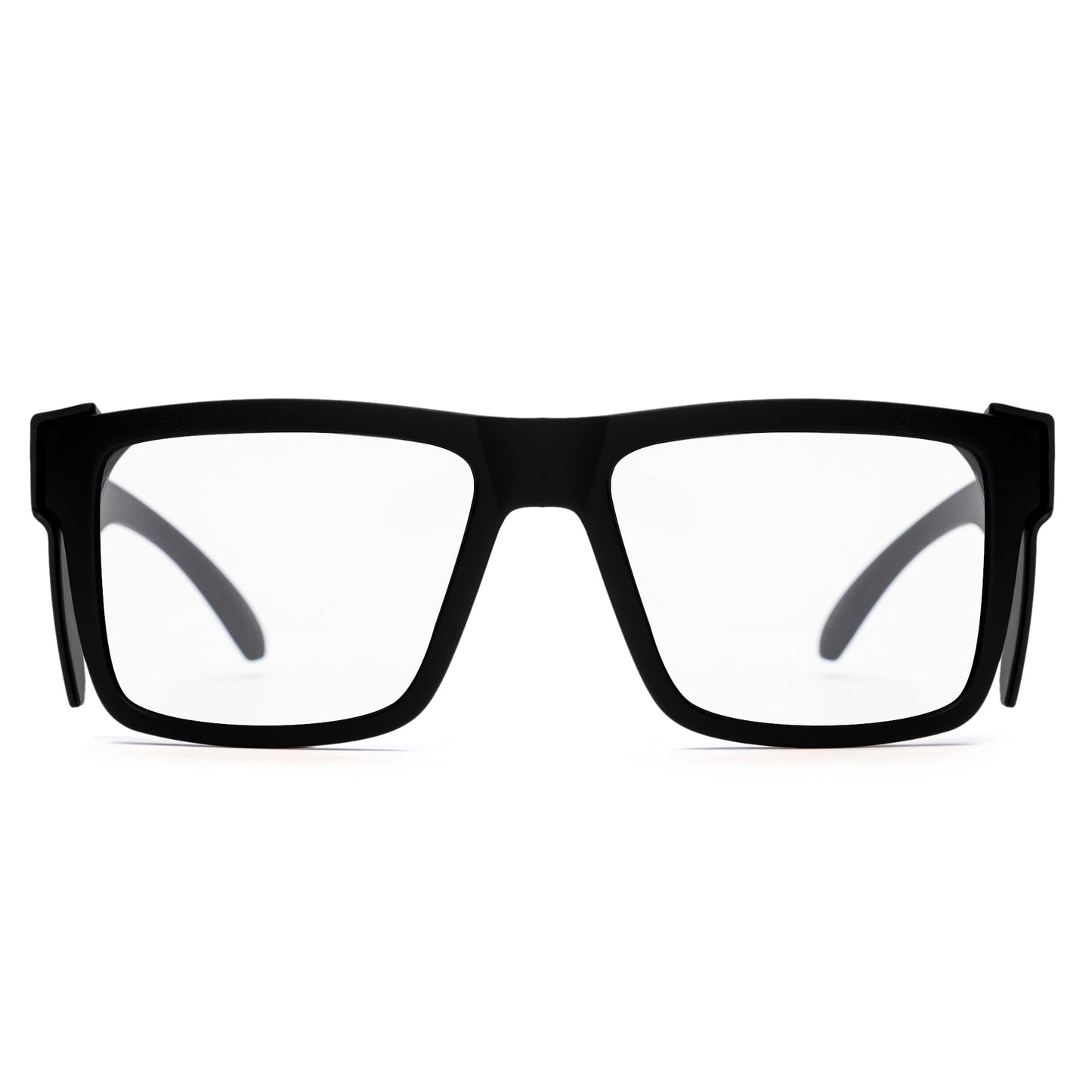 BINGKING Photochromic Safety Glasses, UV400 Blue Light Blocking, ANSI Z87.1, Removable Side Shields, TR90 Frame, Matte Black