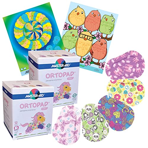 Ortopad® Bamboo Girls 100-Pack, Adhesive Eye Patches, Regular Size, 2 Posters Included