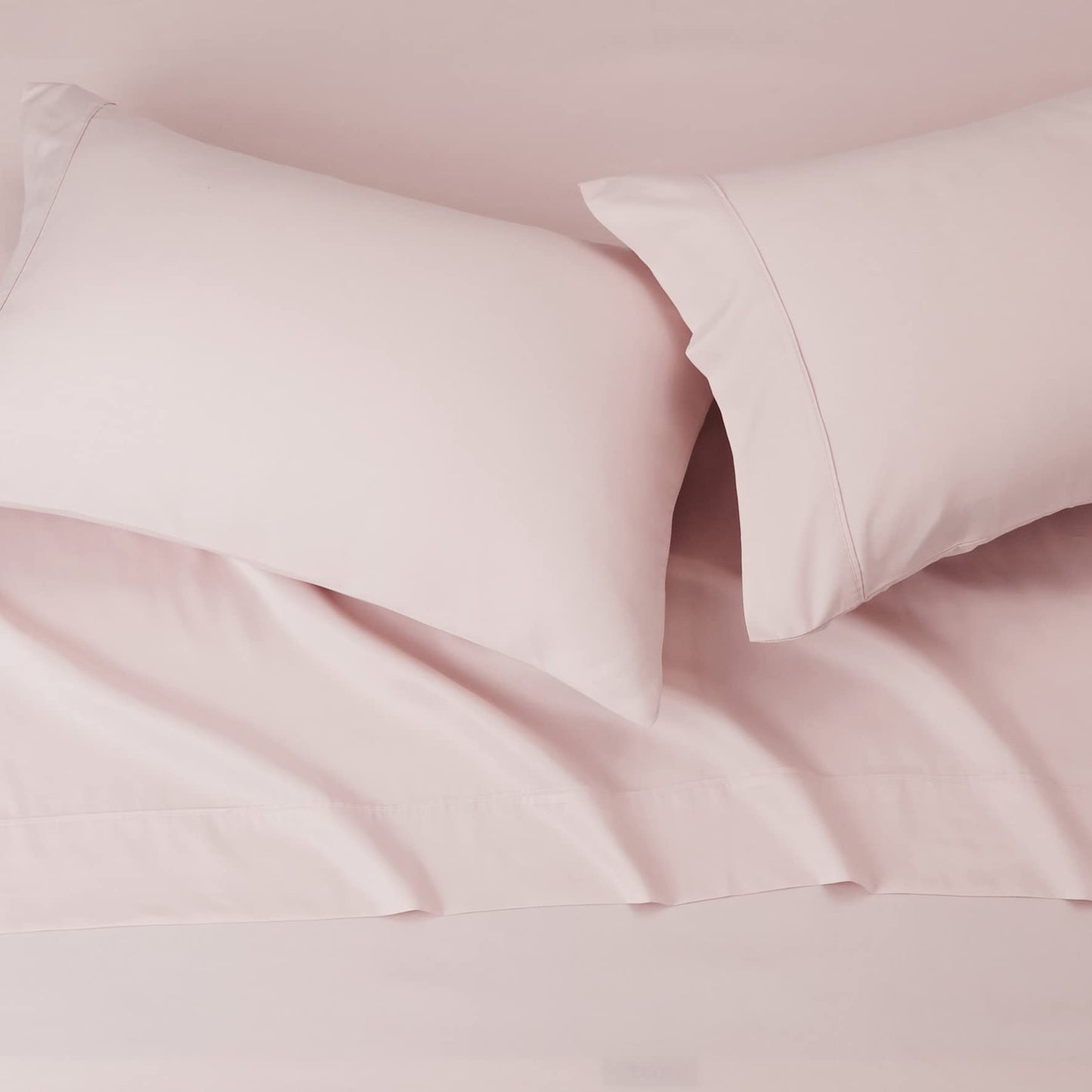 Amazon Basics Lightweight Super Soft Easy Care Microfiber Bed Sheet Set with 14 inches Deep Pockets - Queen, Blush Pink