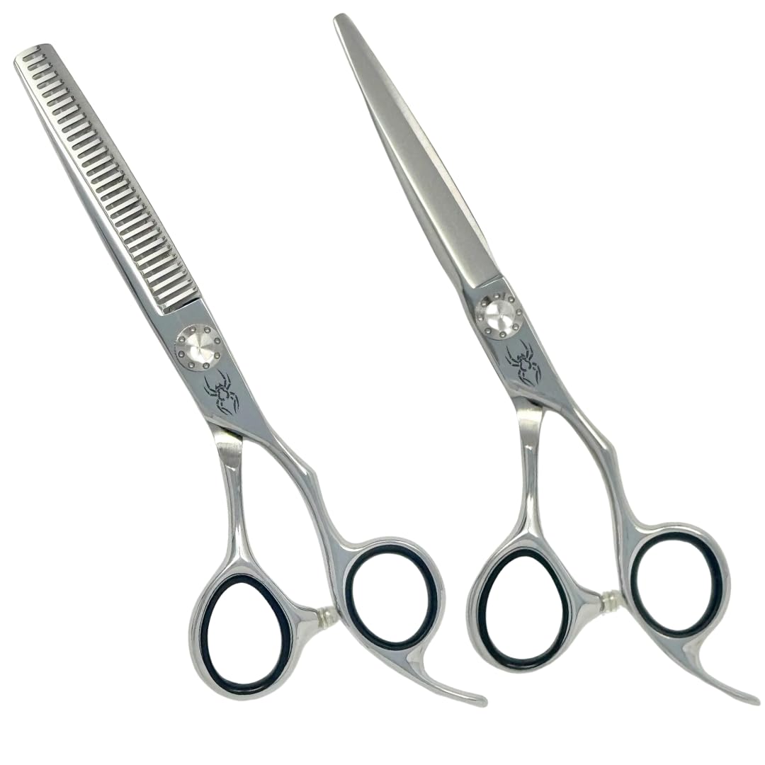 Black Widow Executive Brand Razor Macs Professional Barber Razors Edge Hair Cutting Shears Barber Scissors 5.5" Blue Titanium Macs-2038, Macs Razor Products, B00JZW8U7O, SCR107,50.23,25 Hair Cutting Scissors Kit with Hair Thinning Shears Hair Professional