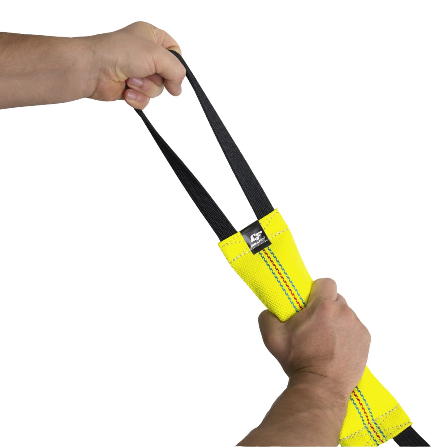 Bungee Dog Bite Tug Toy with 2 Strong Handles - Made of Durable & Tear-Resistant Fire Hose - Perfect for Tug of War, Fetch & Puppy K9 Training - Ideal Pull Toy for Medium to Large Dogs, Yellow