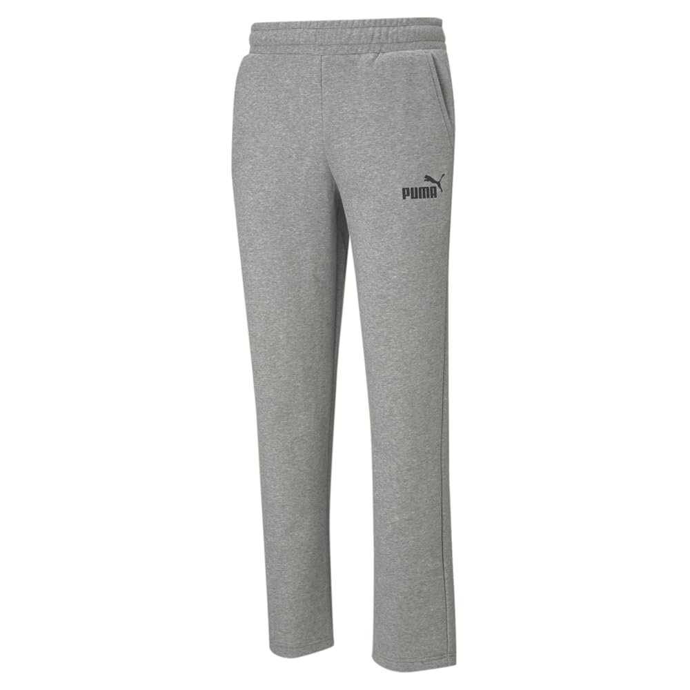 PUMA Men's Essentials Fleece Sweatpants (Available in Big & Tall), Medium Gray Heather Open Leg Ah21, Large