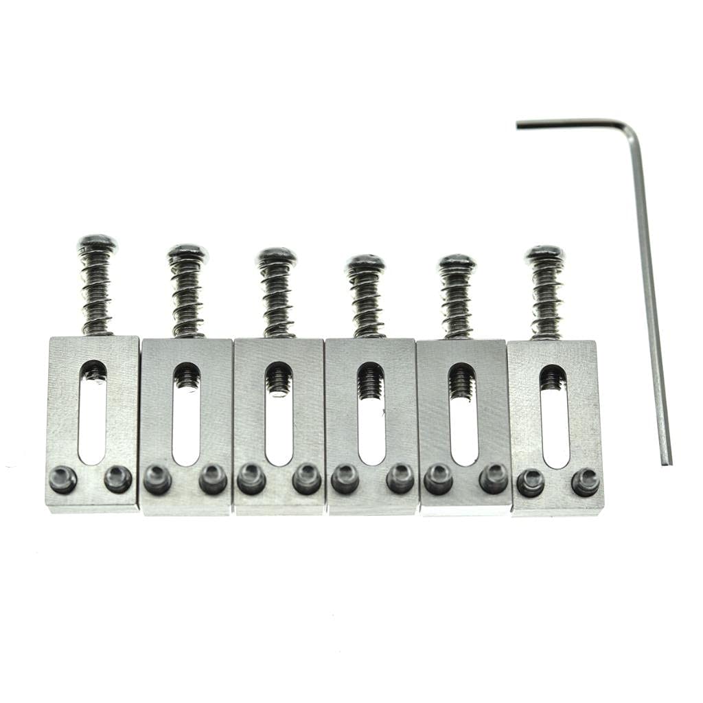 Dopro Upgraded Version Solid Stainless Steel Guitar Bridge Saddle 10.5mm for Stratocaster or Telecaster