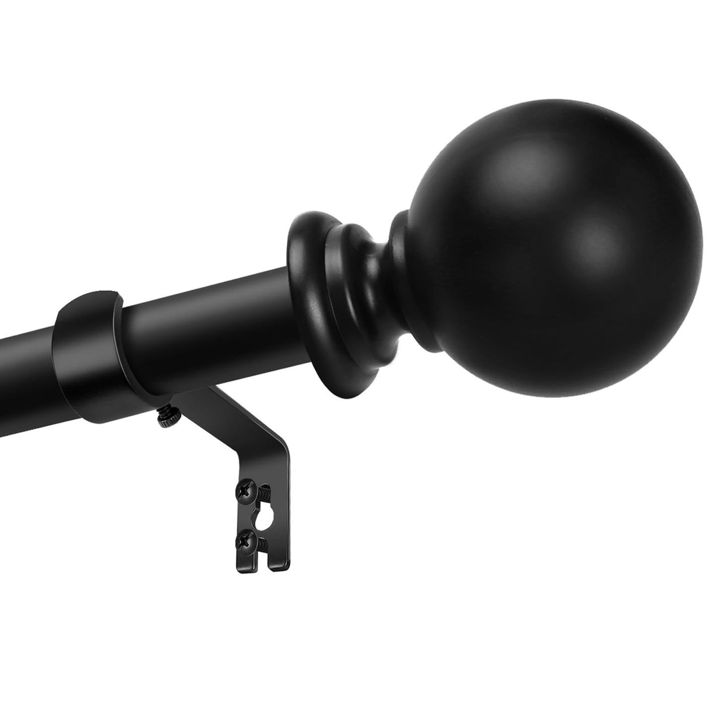 Curtain rod for Windows 84-120 Inch, 5/8 Inch Extra Long Matte Black Curtain Rod Adjustable with Brackets Pole Rideau for Bedroom, Bathroom, Living room, Kitchen, Patio, Outdoor, cafe