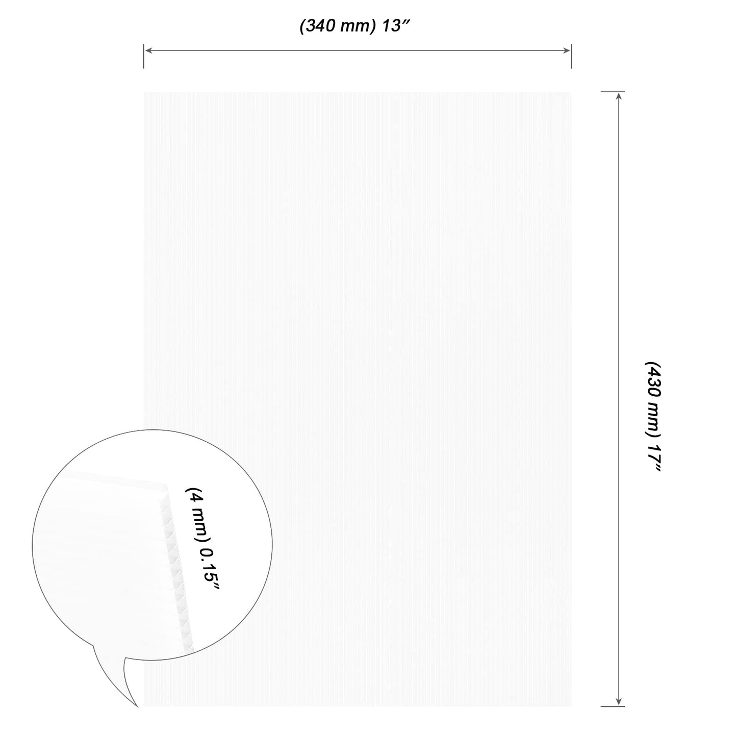 MOUYAT 20 Pack 17 x 13 Inches White Plastic Corrugated Sheets, 5/32 Inch 4mm Corrugated Plastic Sign Board, Rectangular Waterproof Blank Yard Sign Board for Courtyards, Lawns, Gardens