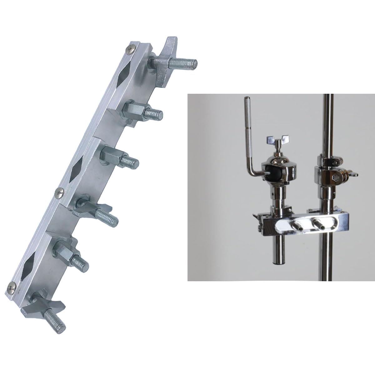 TUOREN Drum Multi Clamp 3 Position Cymbal Stand Mount Clamp Drum Expansion Clip Drum Set Mounting Pipe Clamp Accessory Hardware Parts
