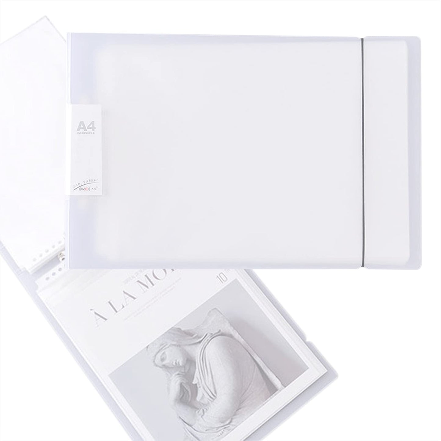 NILSTOREY Greeting Card Organizer, Holds 50+ Pages 2 Ring Binder Transparent Postcard Film Photo Album Ticket Photocards Holder Pocket Sleeves (A4 Type)