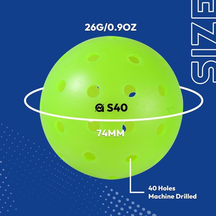 A11N S40 Outdoor Pickleball Balls- USA Pickleball Approved for Tournament Play 6/12Packs