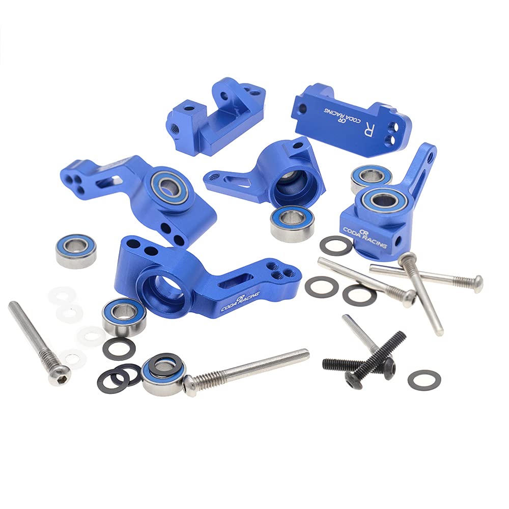 CODA RACING RC Alloy Caster Block&Steering Blocks&Rear Stub Axle Carriers for Traxxas 1/10 2WD Slash, Stampede, Rustler, Nitro Slash-Replaces Part 3736 3632 3752
