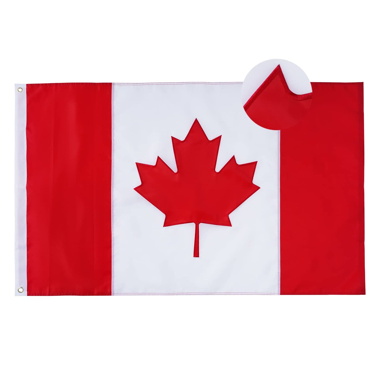 Homissor Canada Flag Canadian Flags 4x6 Outdoor Heavy Duty for Outside Embroidered Maple Leaf Sewn Stripes 2 Brass Grommets