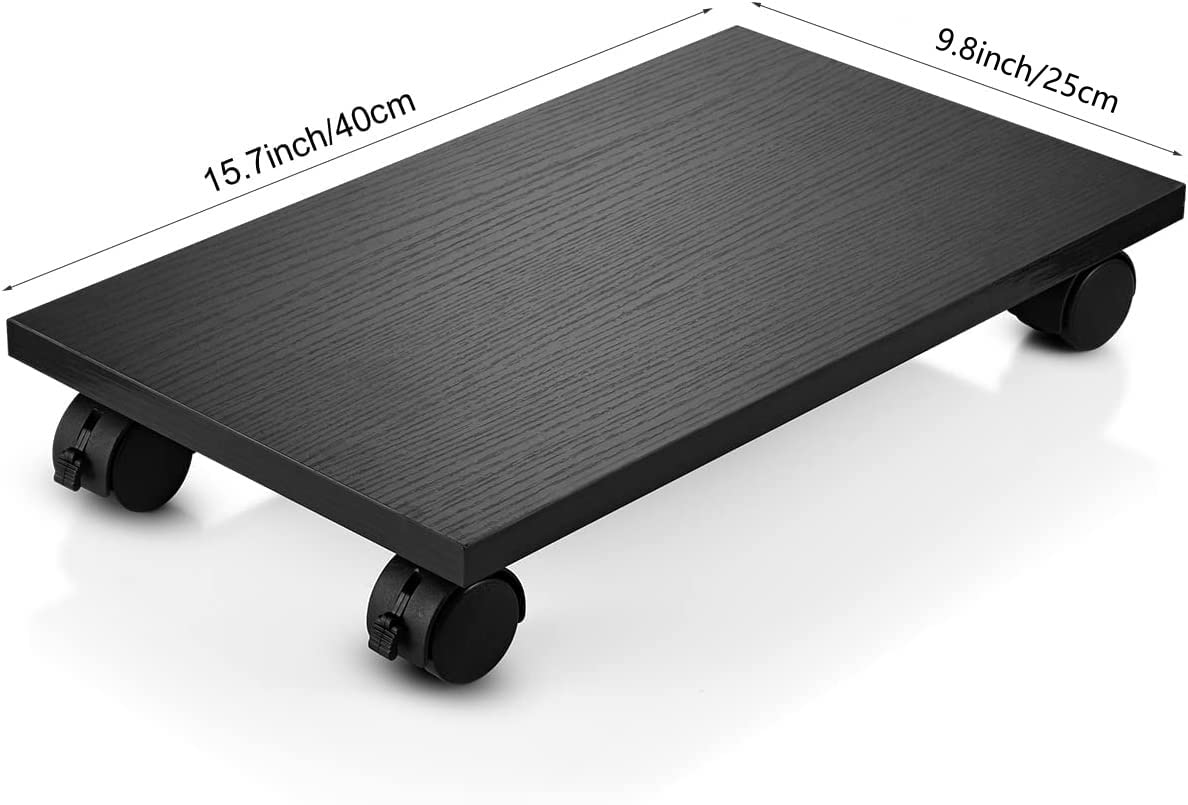 YuPinDiZu PC Stand for Floor Computer Tower Stand Cart Floor PC Stand CPU Holder with 4 Caster Wheels Under Desk,NO Assemble (Black)