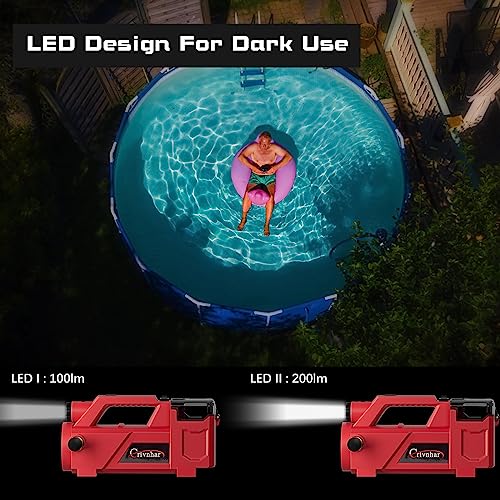 Crivnhar Water Transfer Pump Compatible for Milwaukee M18 18V Battery, 430GPH Portable Electric Utility Pump, Cordless Transfer Pump for Home, Pool, RV, Garden, Hot Tub, Ponds, Aquariums(No Battery)